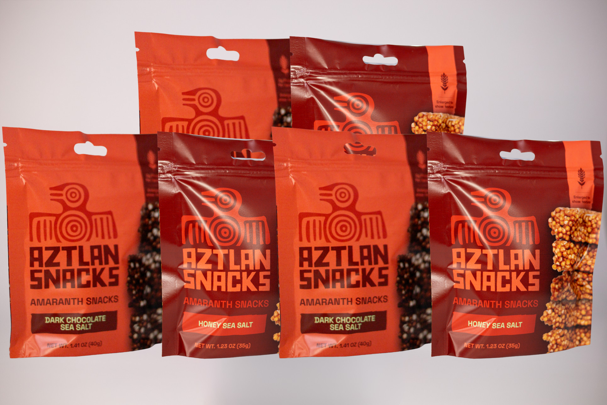 6 Packages of Aztlan Snacks. 3 Dark Chocolate Sea Salt Bites. 3 Honey Sea Salt Bites